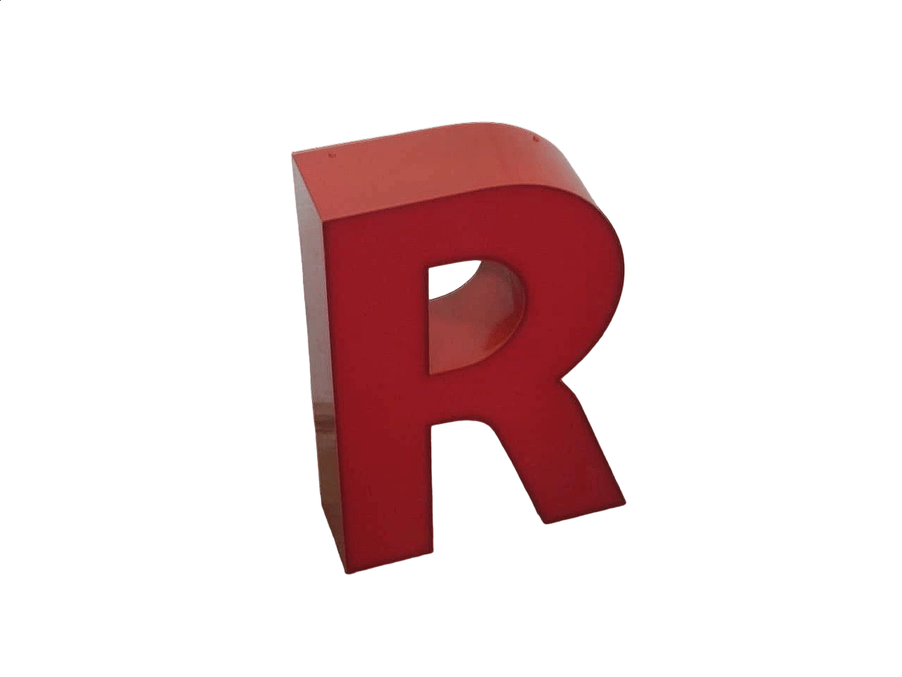 Lettera R in plastica rossa, anni '70 7