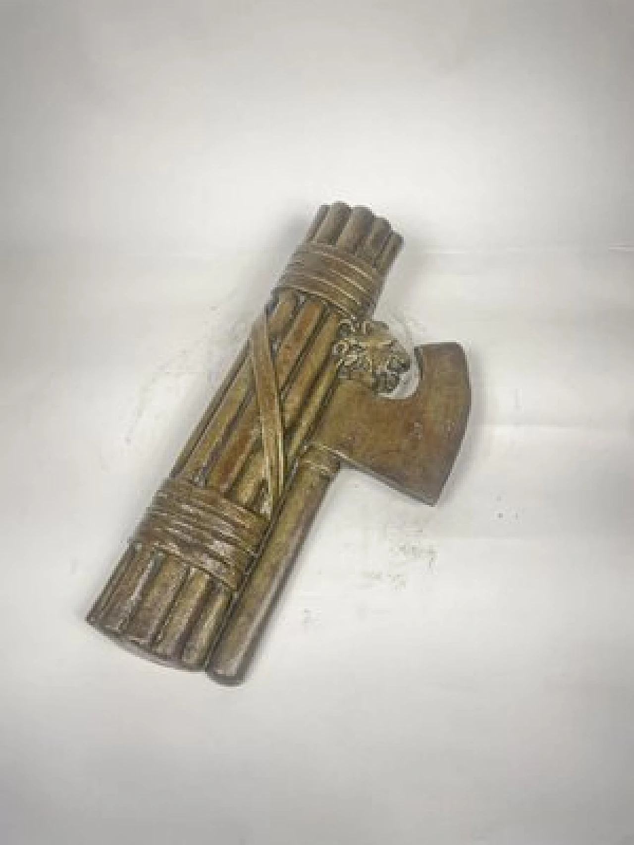 Scultura di fascio littorio in bronzo dorato, anni '20 2