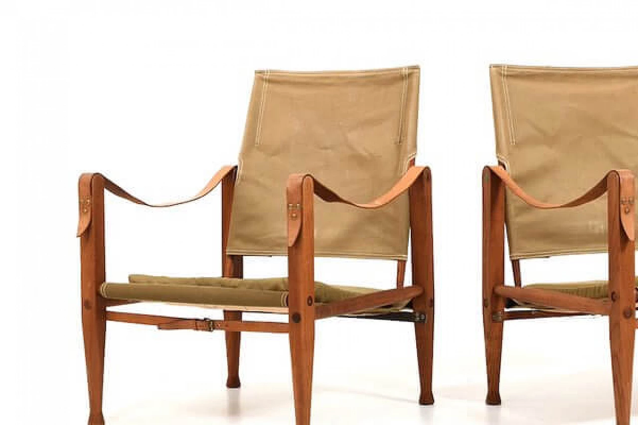 Pair of Safari chairs by Kare Klint for Rud. Rasmussen, 1960s 6