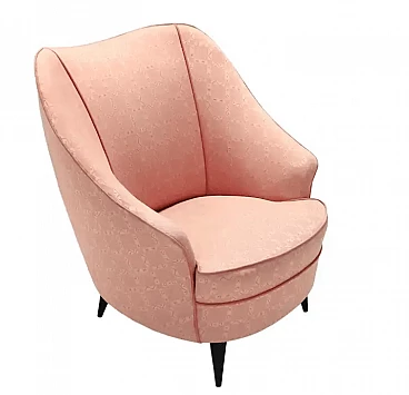 Peachy pink armchair in the style of Gio Ponti for Casa & Giardino, 1940s