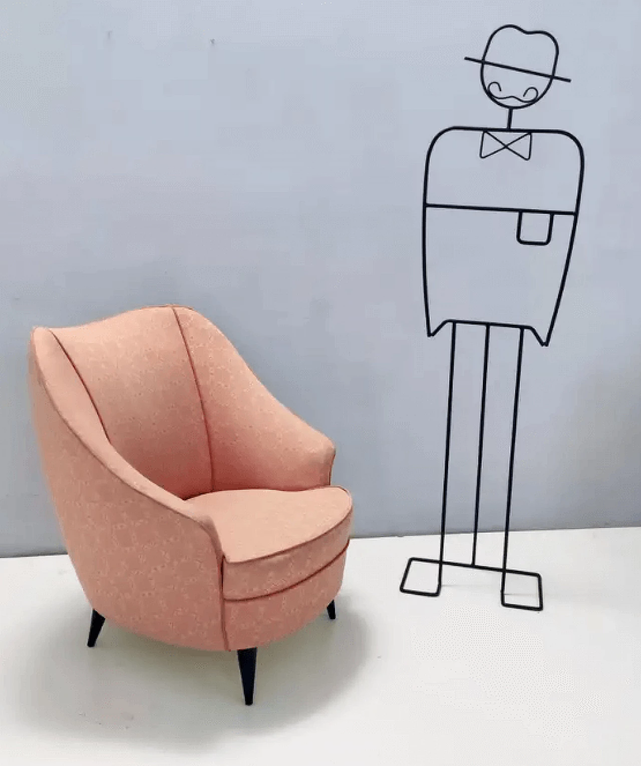 Poltrona rosa pesca nello stile di Gio Ponti per Casa & Giardino, anni '40 2