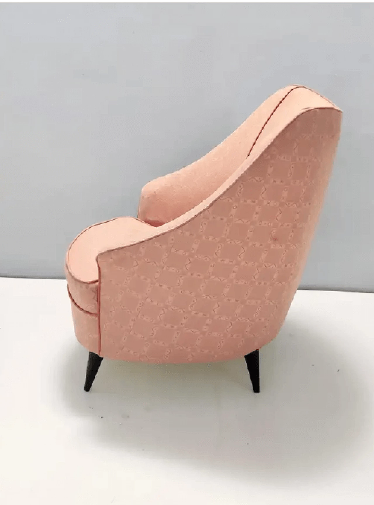 Peachy pink armchair in the style of Gio Ponti for Casa & Giardino, 1940s 7
