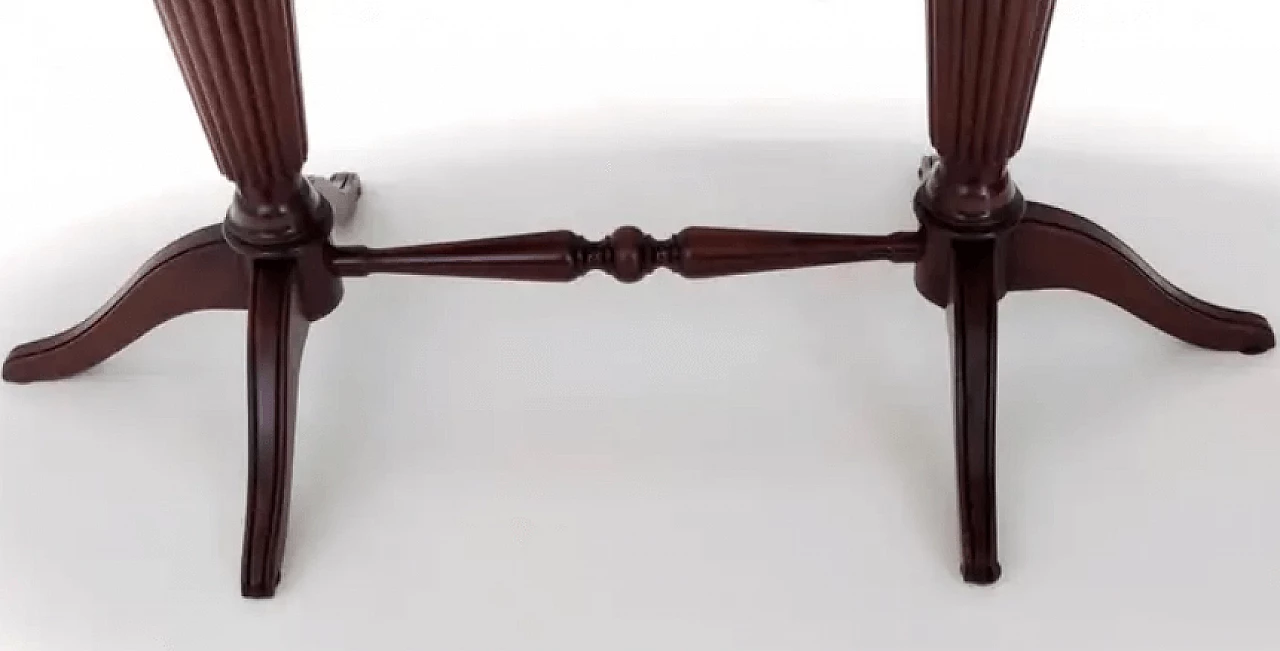 Beechwood coffee table with oval top in red onyx attributable to Paolo Buffa, 1950s 10