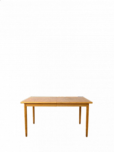 Tavolo scandinavo allungabile in rovere di Treman, anni '60