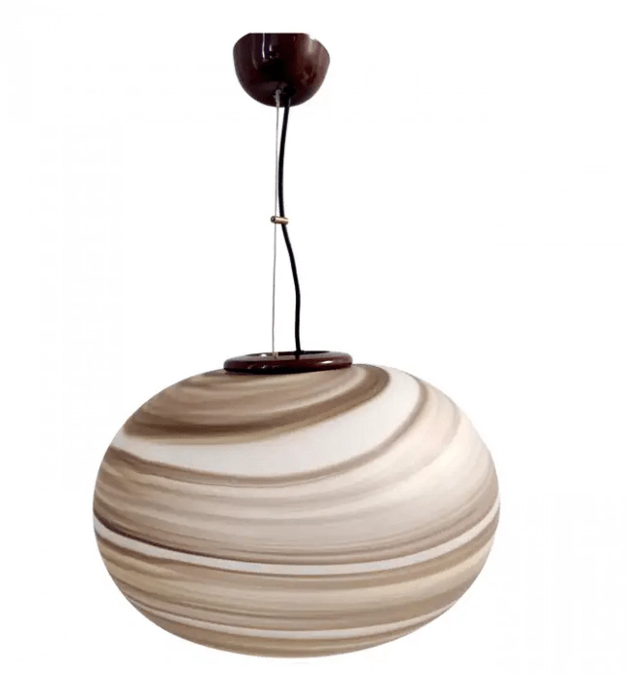 Adjustable oval Giove glass chandelier by Ludovico Diaz de Santillana for VeArt, 1970s 1