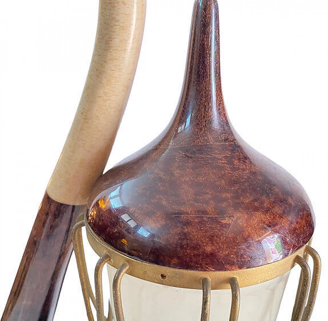 Ceci N'est Pas Une Pipe, goatskin lamp by Aldo Tura for Tura Milano, 1970s 3