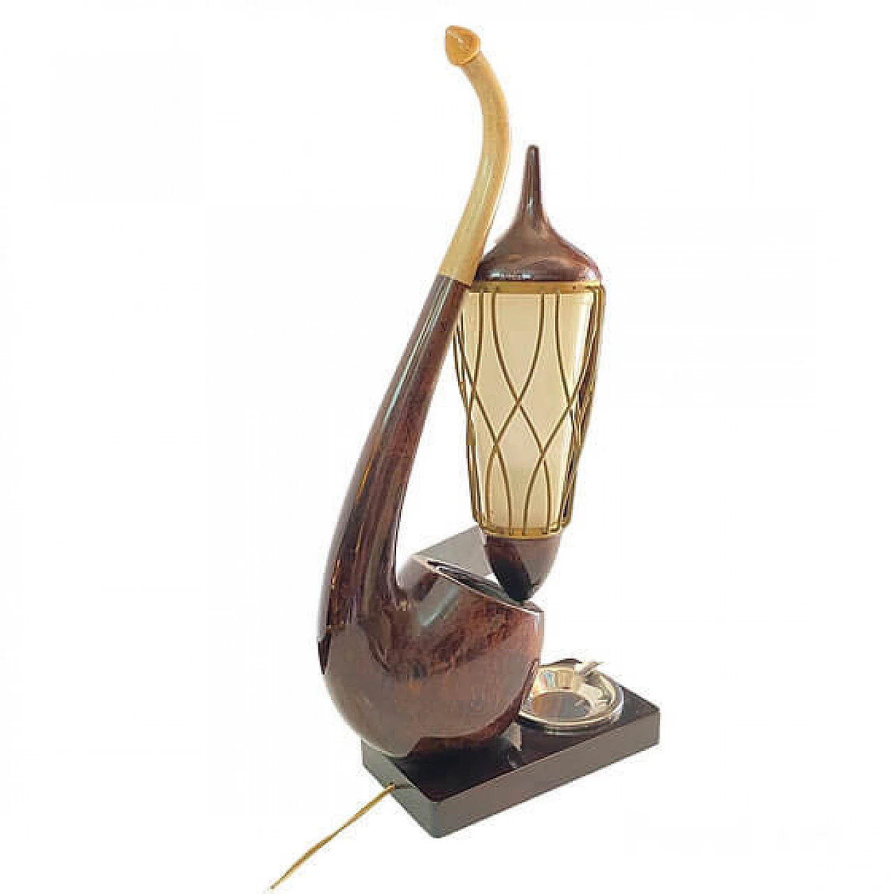 Ceci N'est Pas Une Pipe, goatskin lamp by Aldo Tura for Tura Milano, 1970s 4