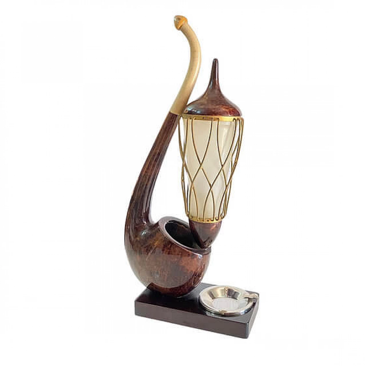 Ceci N'est Pas Une Pipe, goatskin lamp by Aldo Tura for Tura Milano, 1970s 5