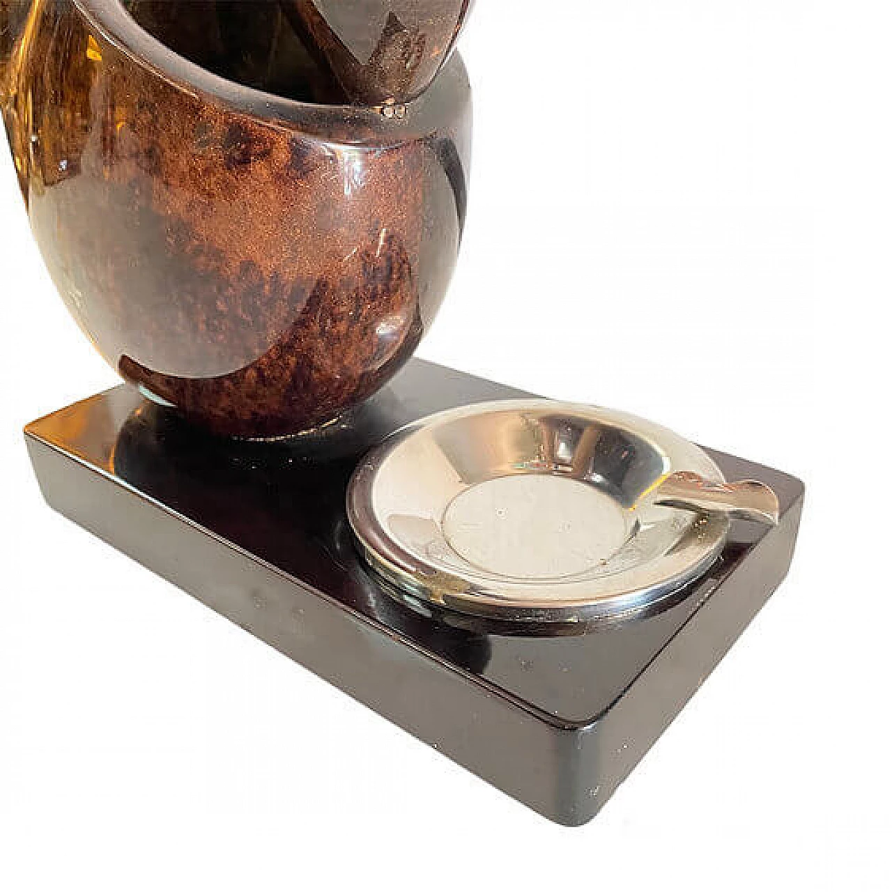 Ceci N'est Pas Une Pipe, goatskin lamp by Aldo Tura for Tura Milano, 1970s 6