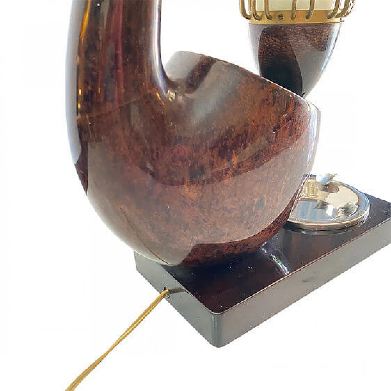 Ceci N'est Pas Une Pipe, goatskin lamp by Aldo Tura for Tura Milano, 1970s 9