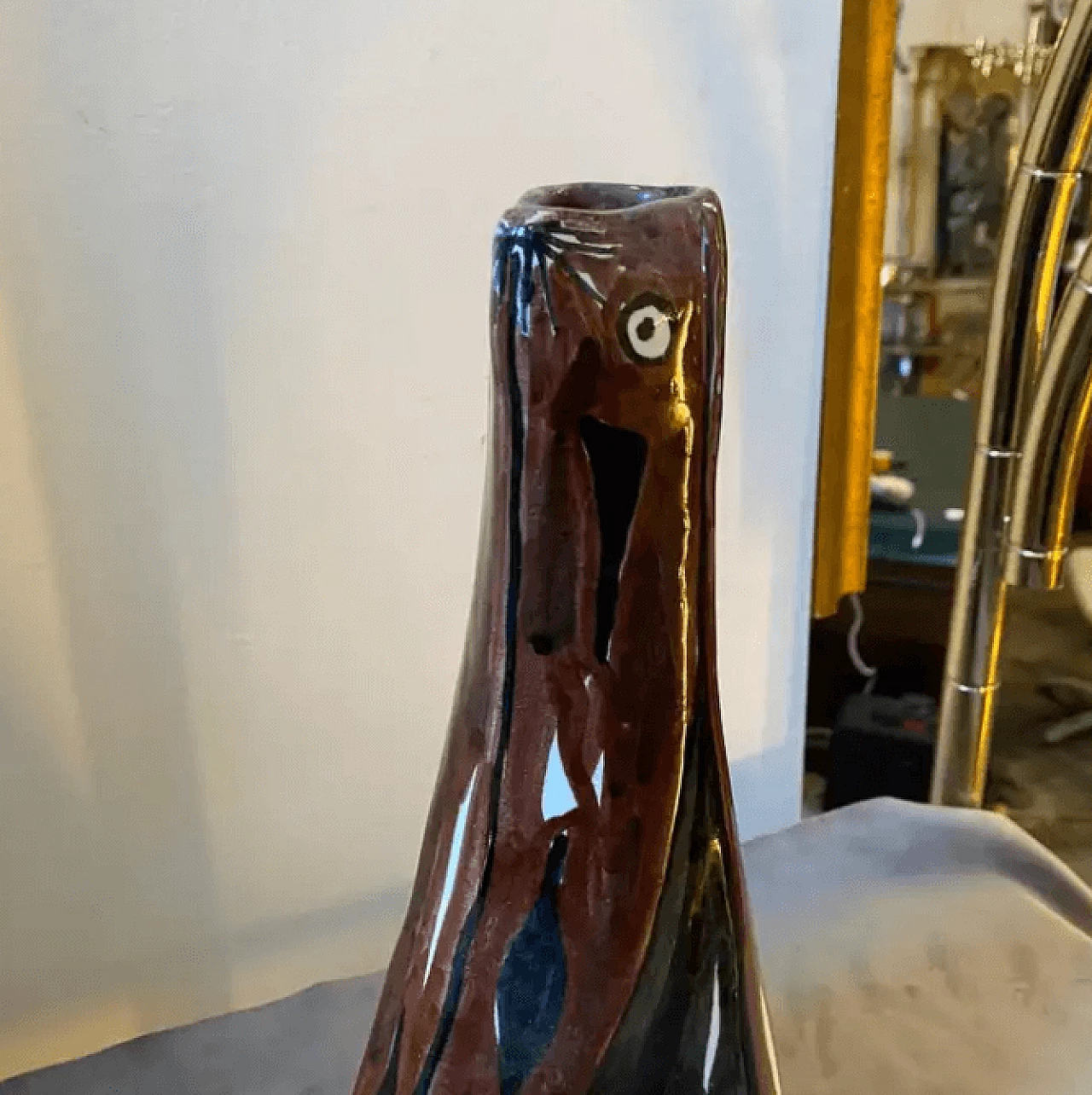 Vaso in ceramica siciliana dipinta a mano di Garofalo, anni '70 3