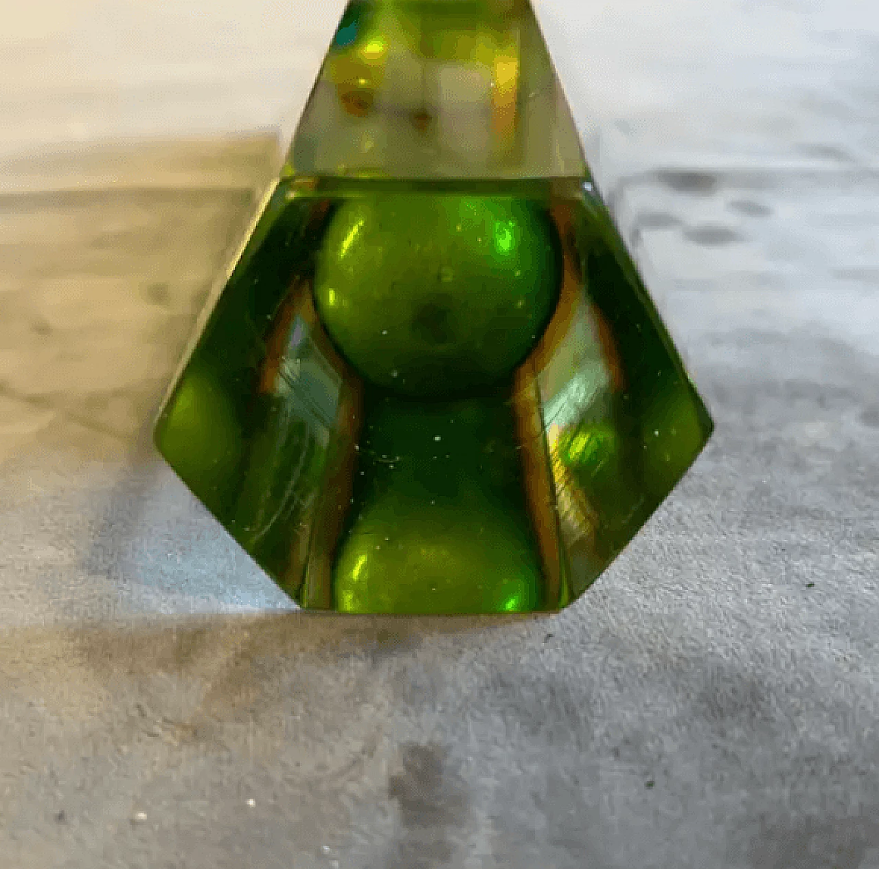 Submerged Murano glass hexagonal vase by Mandruzzato, 1960s 5