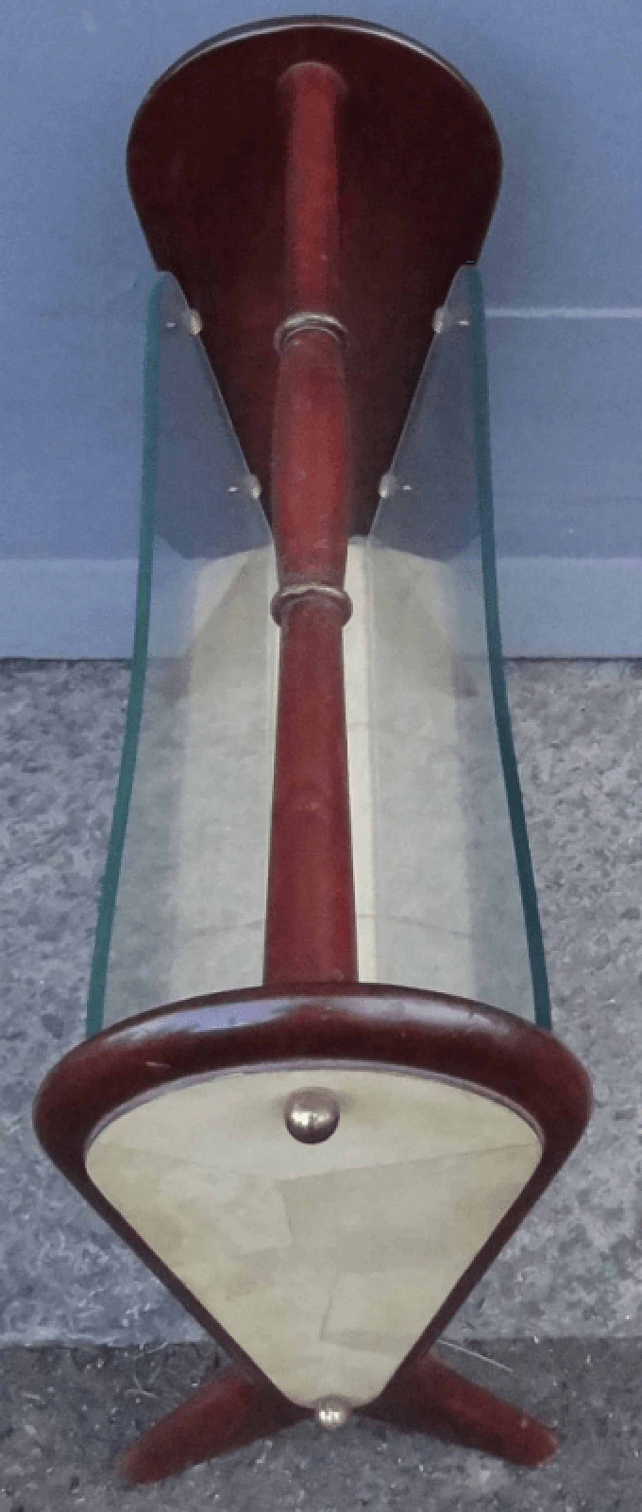 Wood, crystal and parchment magazine rack attributed to Paolo Buffa, 1960s 2