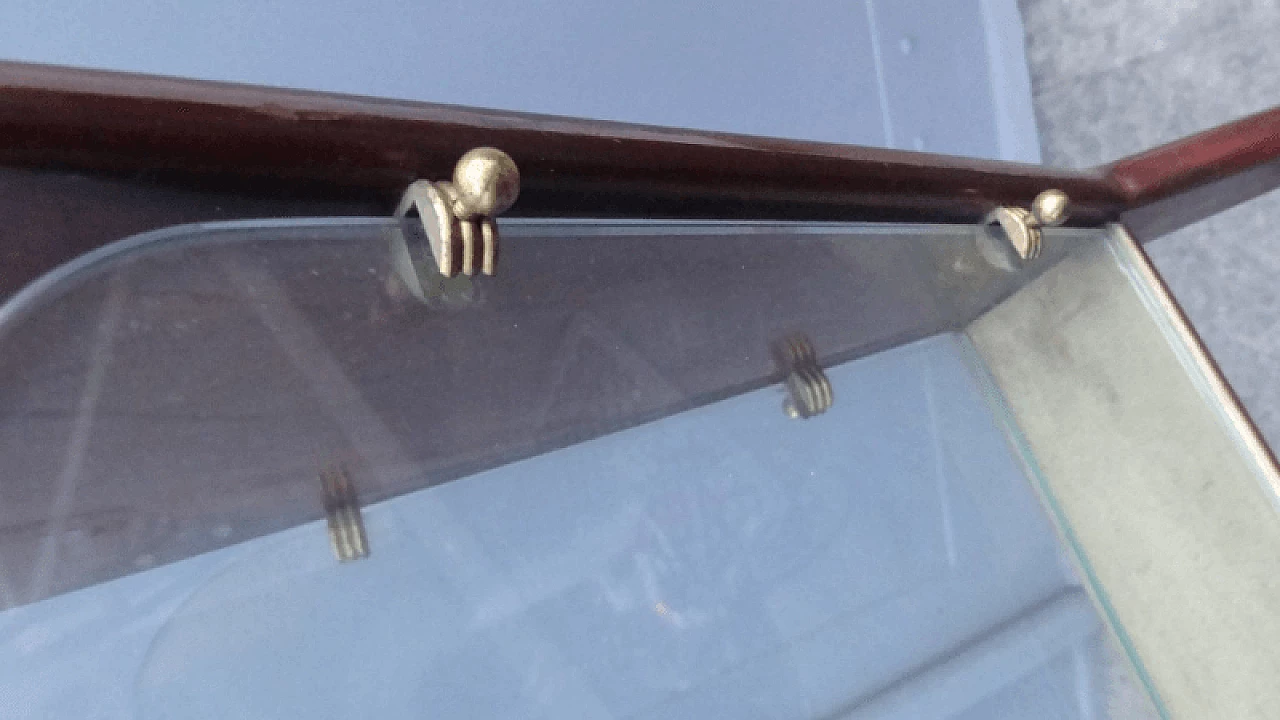 Wood, crystal and parchment magazine rack attributed to Paolo Buffa, 1960s 4