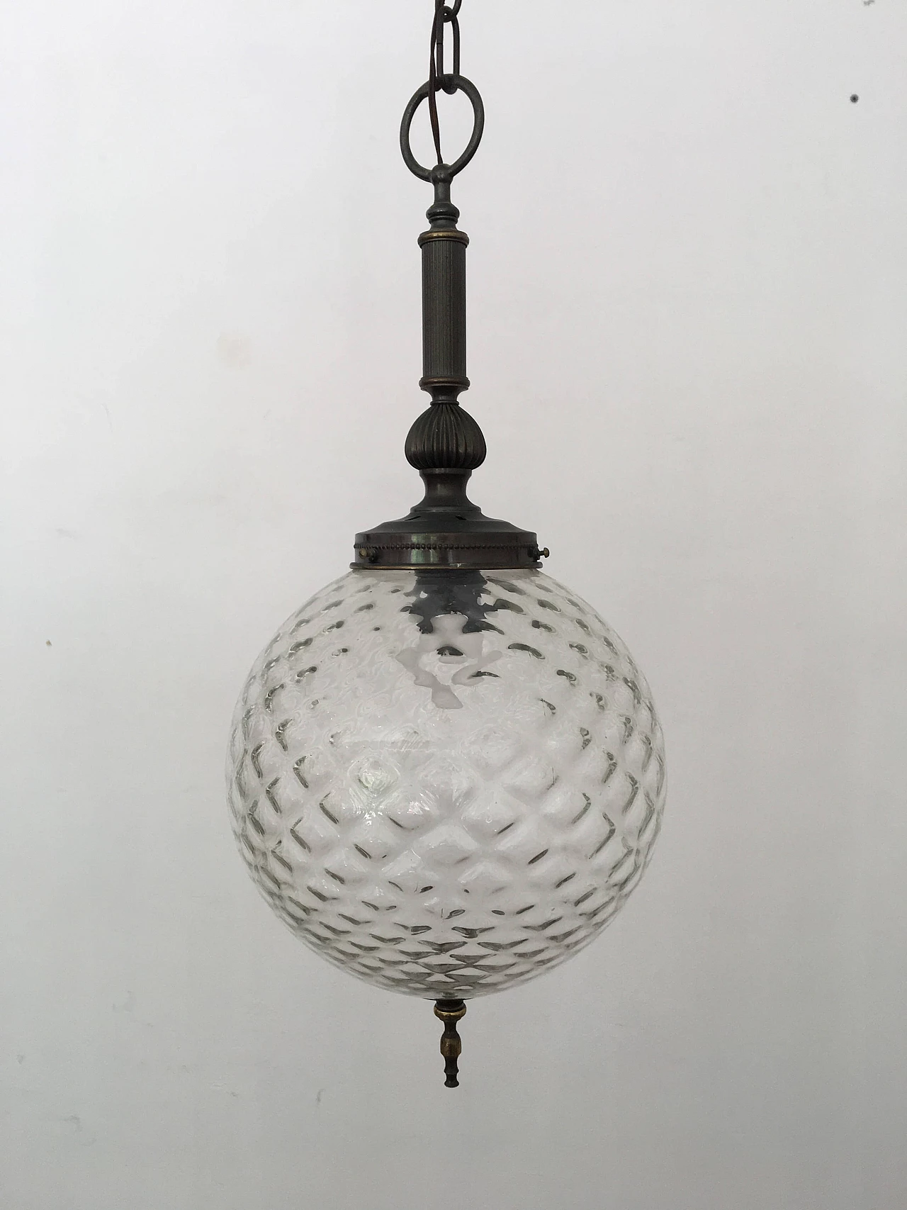 Bronze and glass chandelier in the style of Luigi Caccia Dominioni for Azucena, 1960s 4
