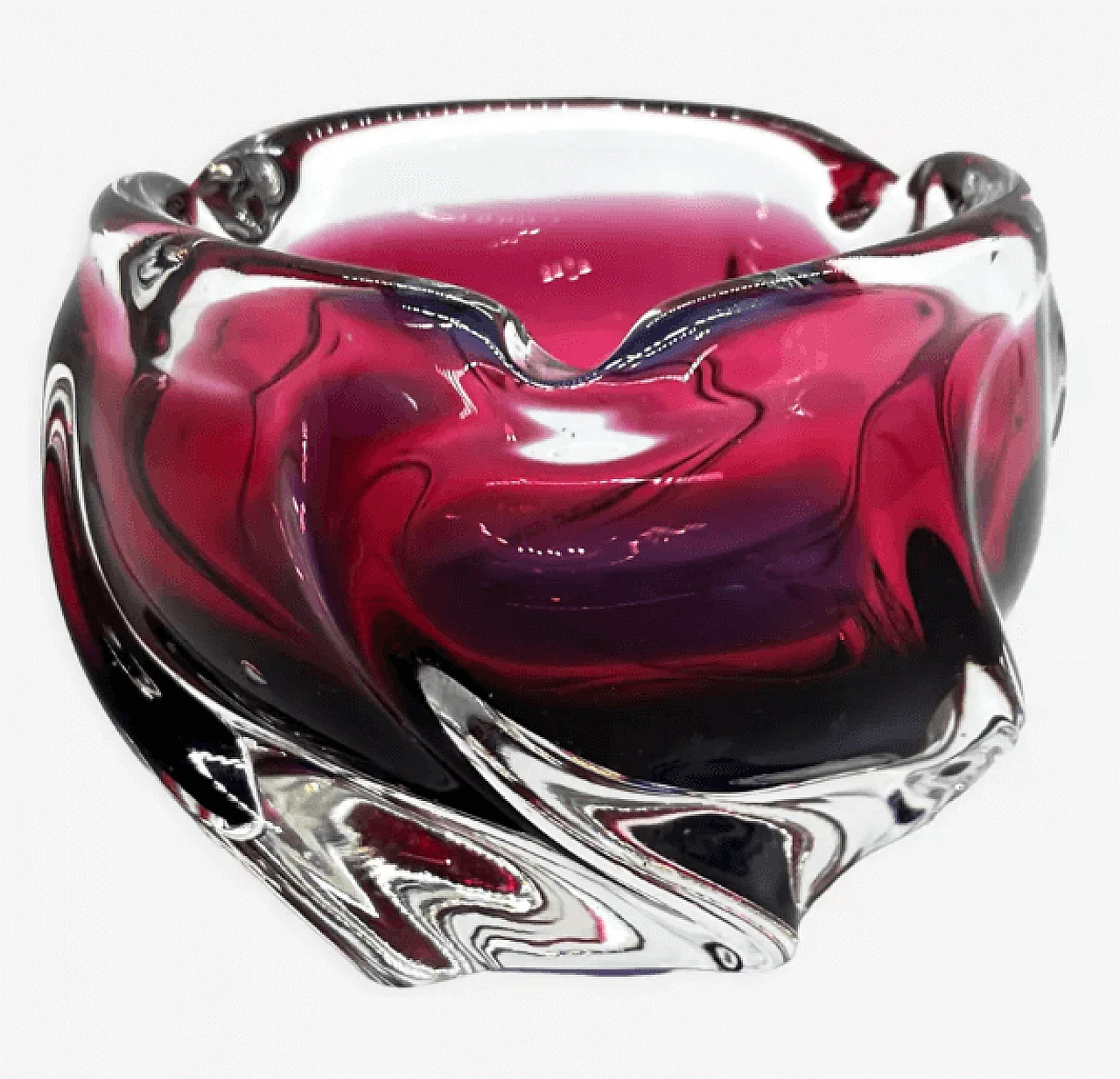 Glass ashtray by Jozef Hospodka for Chribska Sklarna, 1960s 1