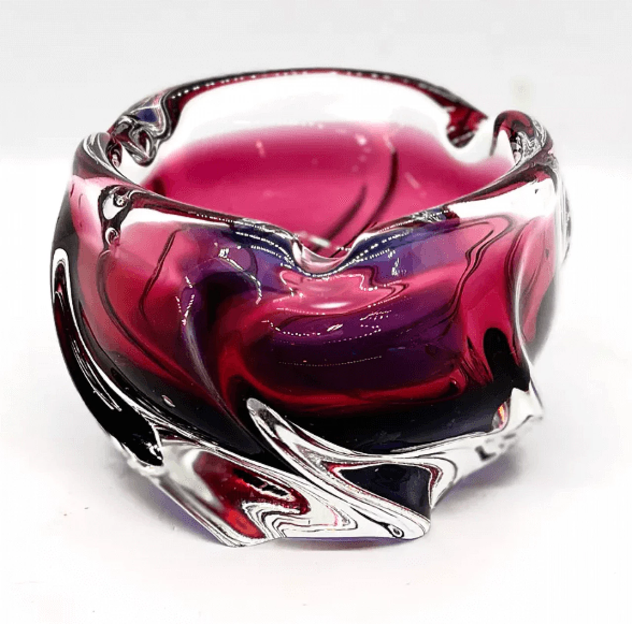 Glass ashtray by Jozef Hospodka for Chribska Sklarna, 1960s 3