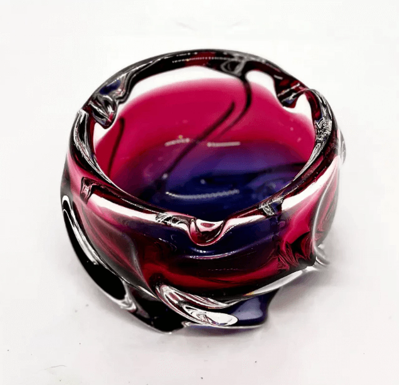 Glass ashtray by Jozef Hospodka for Chribska Sklarna, 1960s 5