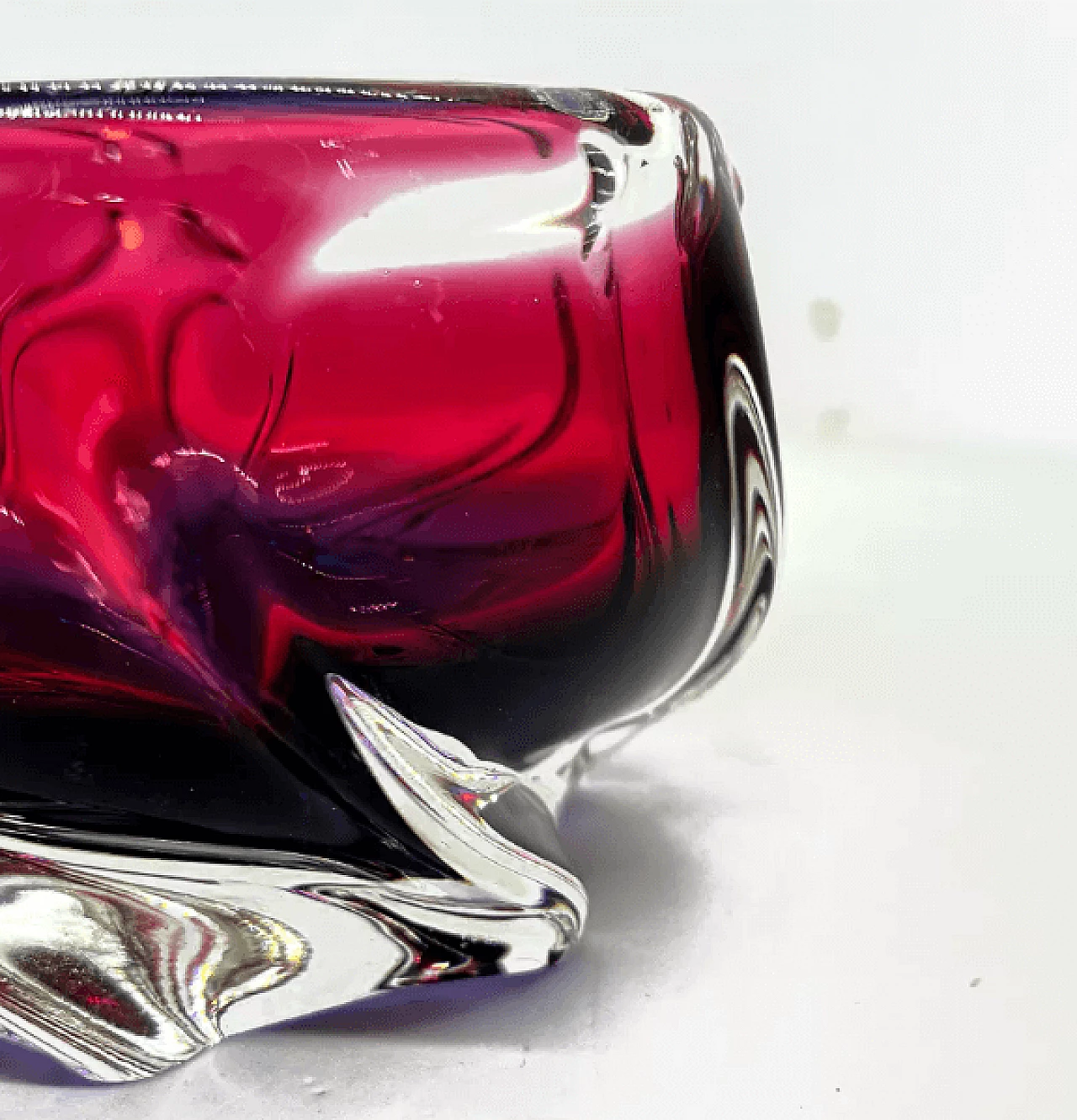 Glass ashtray by Jozef Hospodka for Chribska Sklarna, 1960s 6