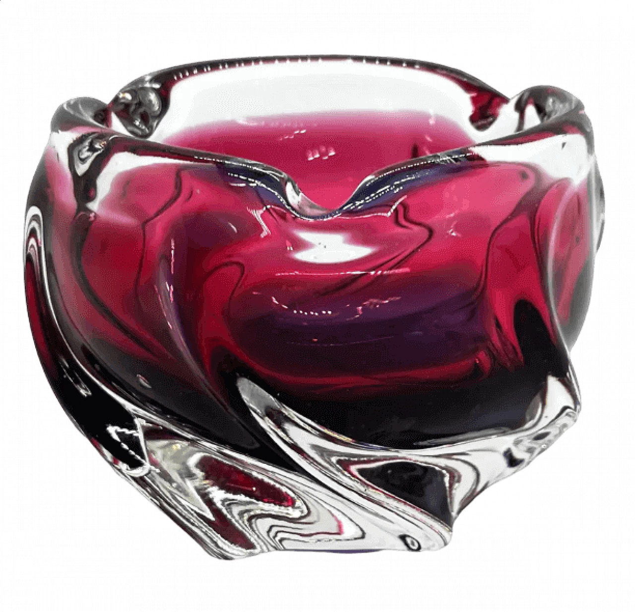 Glass ashtray by Jozef Hospodka for Chribska Sklarna, 1960s 11