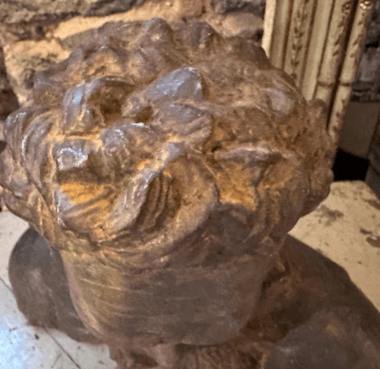 Terracotta old man bust sculpture, 1930s 8
