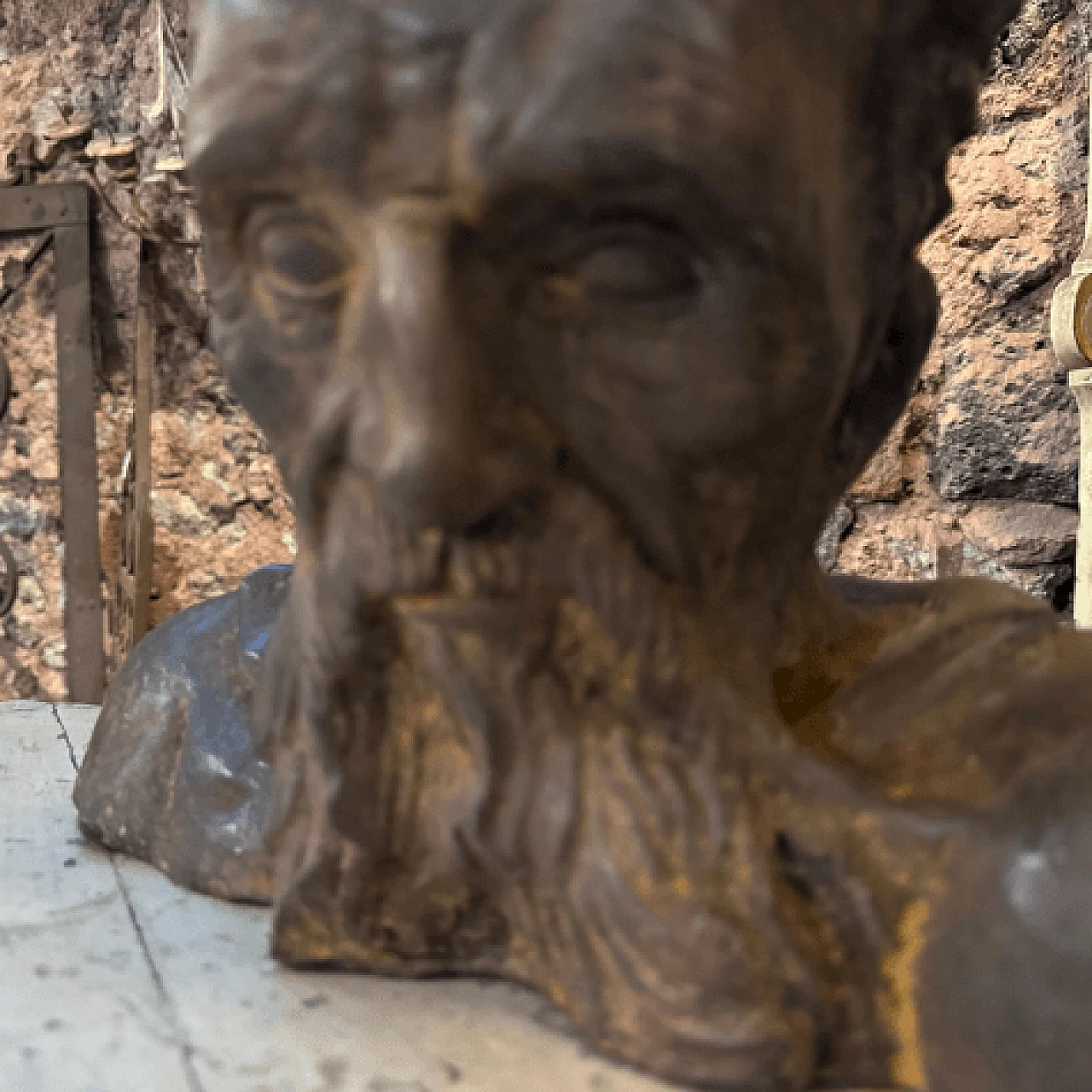 Terracotta old man bust sculpture, 1930s 10