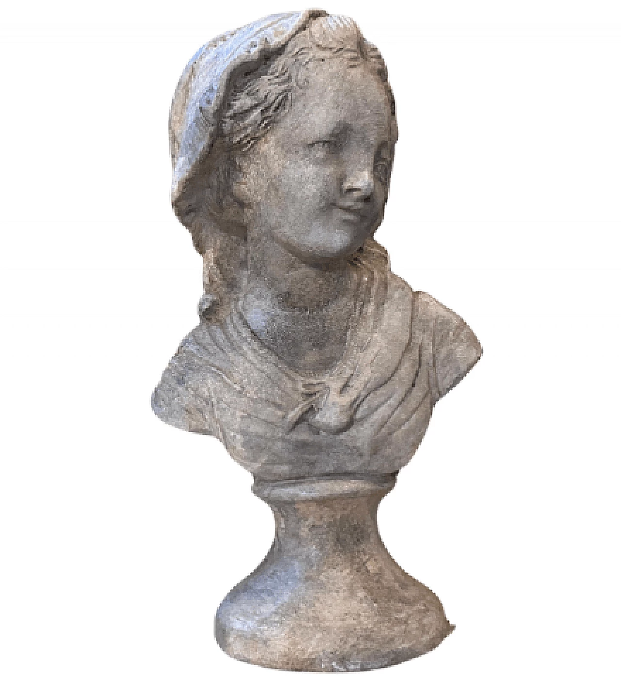 Terracotta young girl bust sculpture, 1930s 1