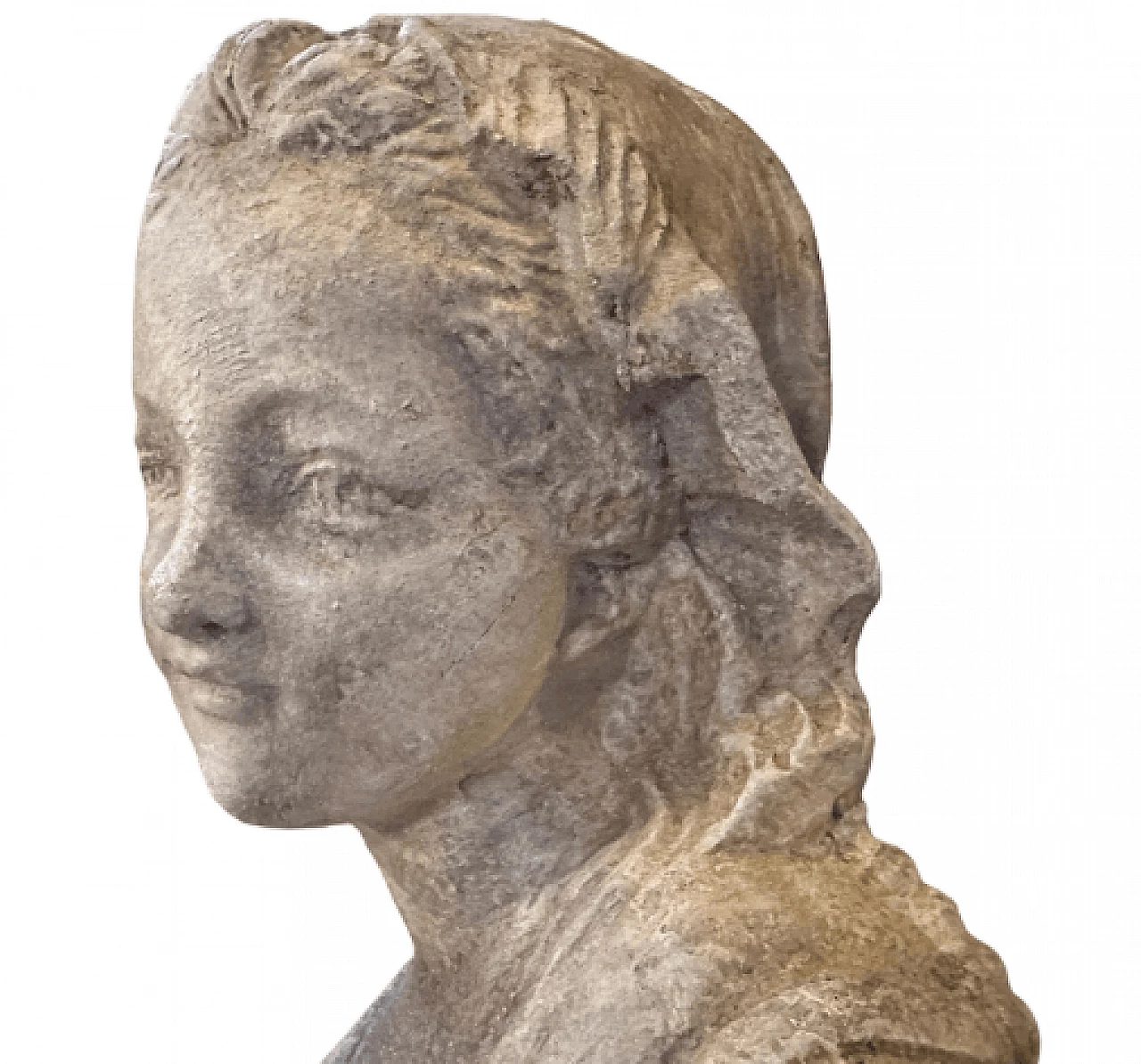 Terracotta young girl bust sculpture, 1930s 2