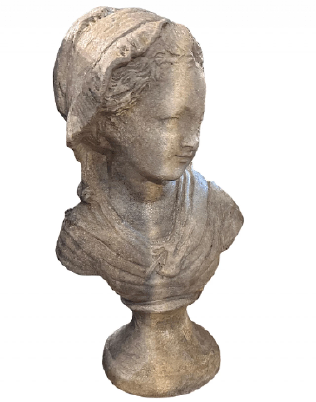 Terracotta young girl bust sculpture, 1930s 3