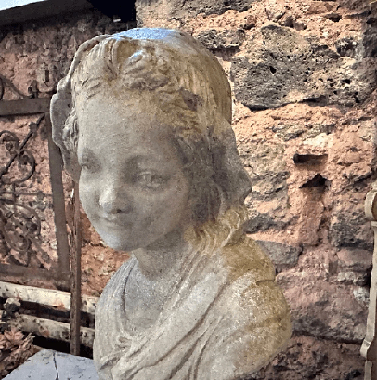 Terracotta young girl bust sculpture, 1930s 9