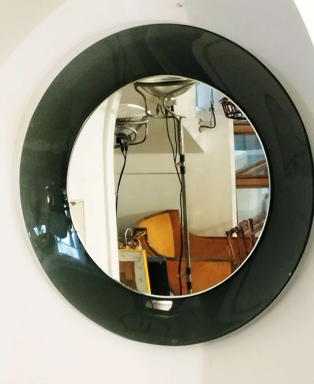 Round mirror by Cristal Labor, 1960s 5
