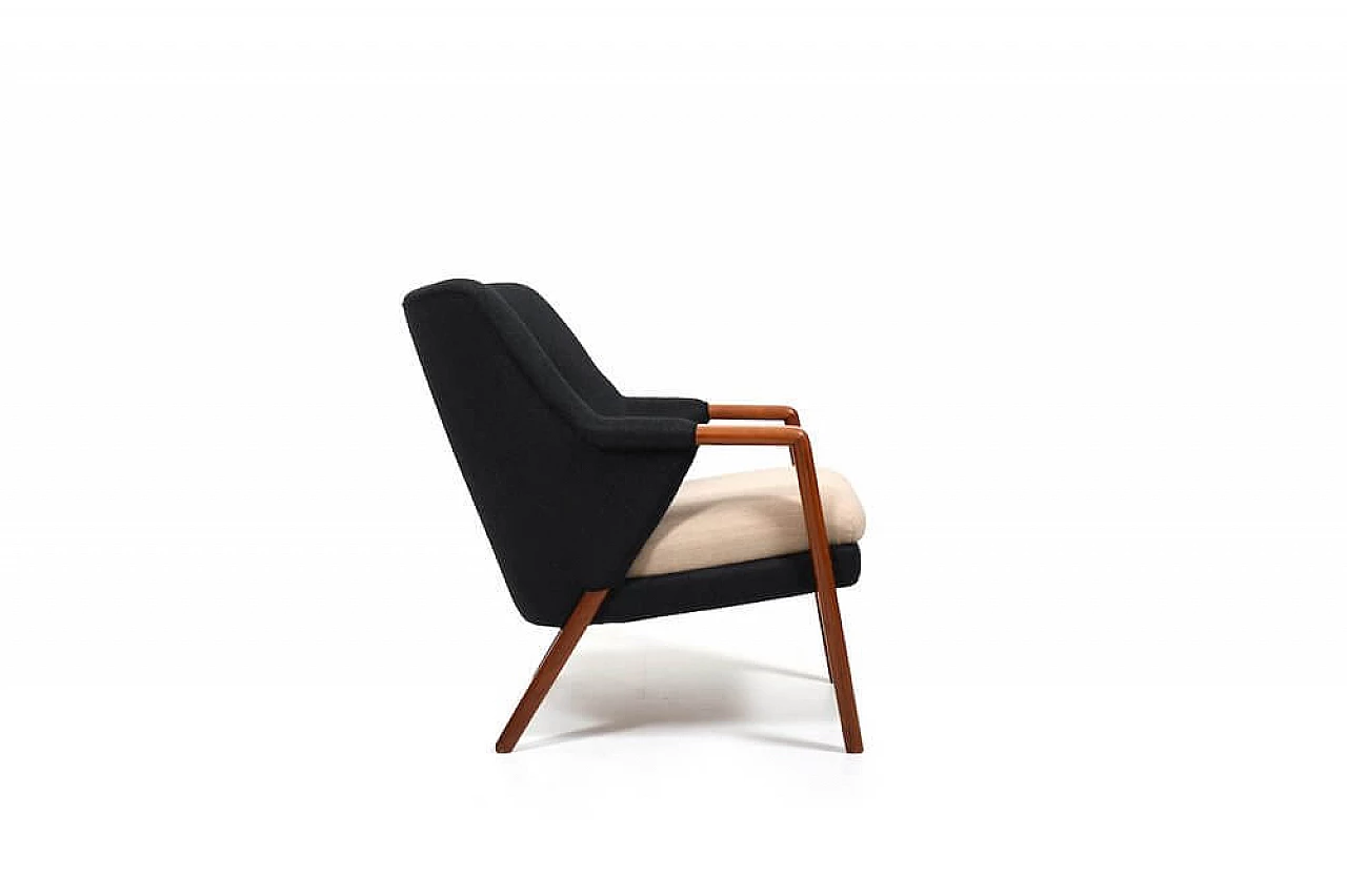Danish solid teak armchair with upholstery, 1960s 3