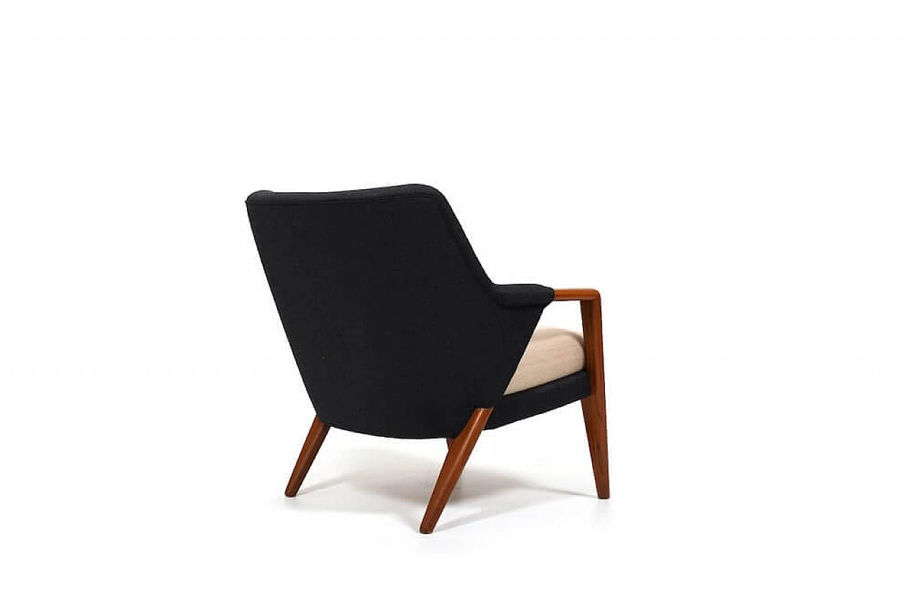 Danish solid teak armchair with upholstery, 1960s 4