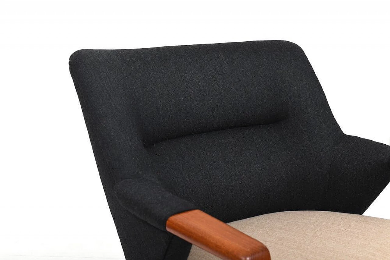 Danish solid teak armchair with upholstery, 1960s 9