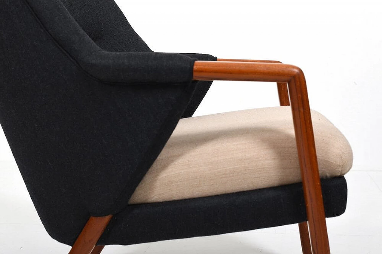 Danish solid teak armchair with upholstery, 1960s 11