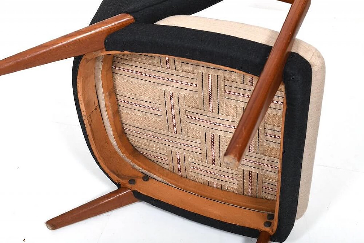 Danish solid teak armchair with upholstery, 1960s 12