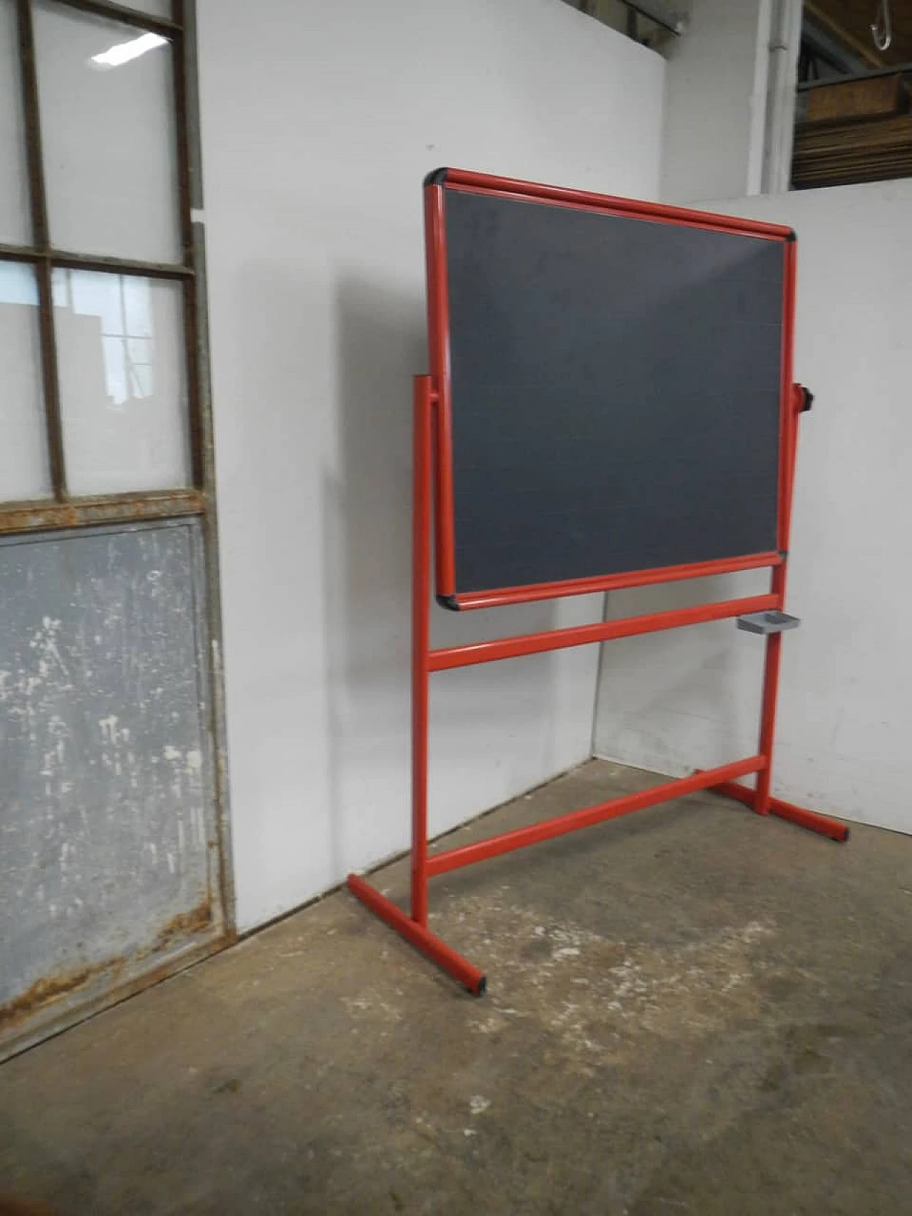 Slate school blackboard with red metal frame, 1980s 3