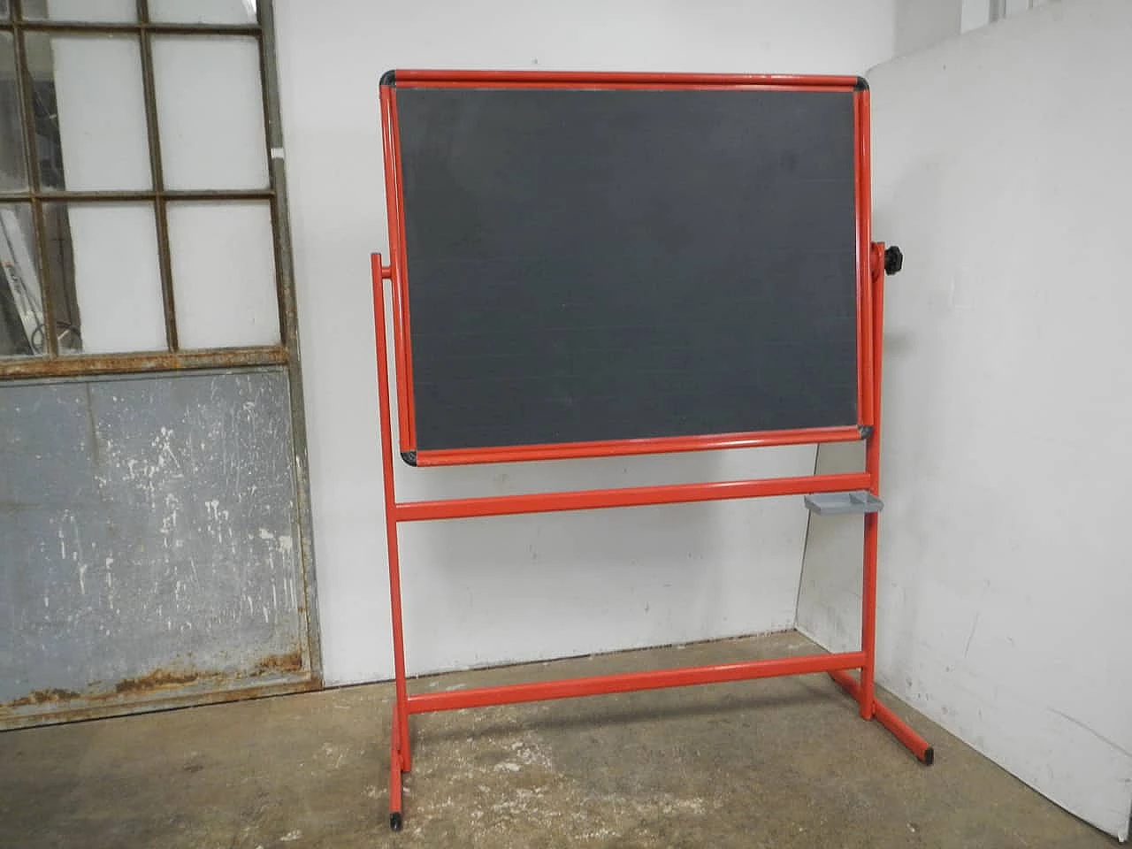 Slate school blackboard with red metal frame, 1980s 4