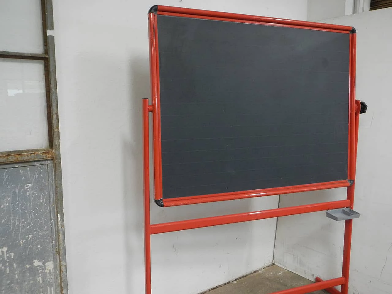 Slate school blackboard with red metal frame, 1980s 5