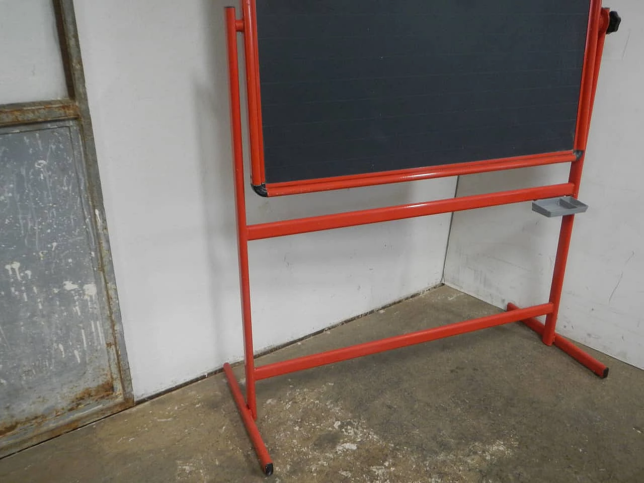 Slate school blackboard with red metal frame, 1980s 6