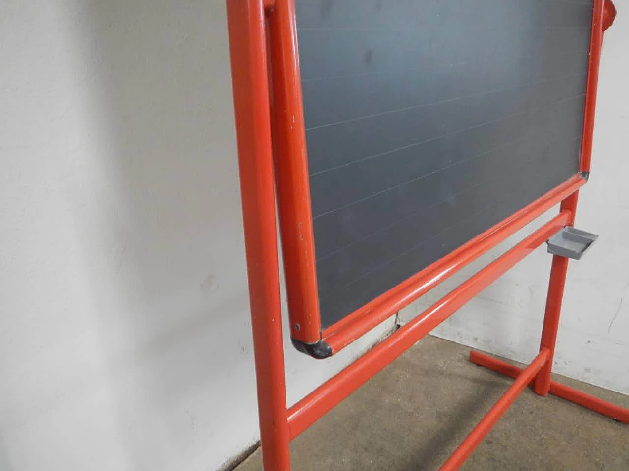 Slate school blackboard with red metal frame, 1980s 7