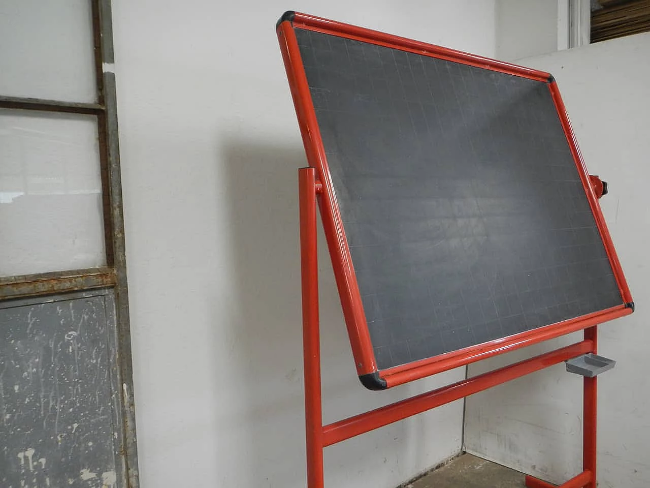 Slate school blackboard with red metal frame, 1980s 9