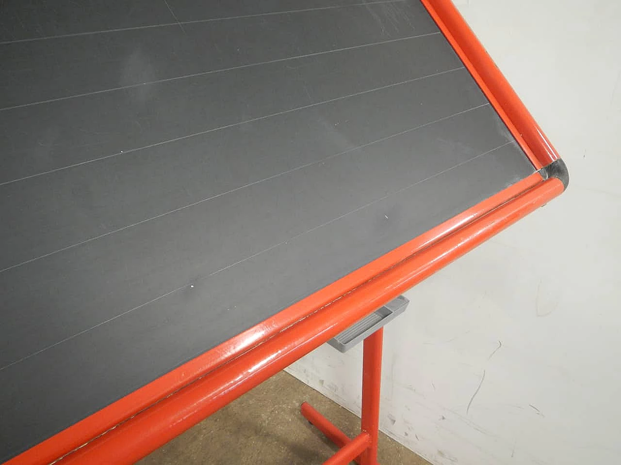 Slate school blackboard with red metal frame, 1980s 11