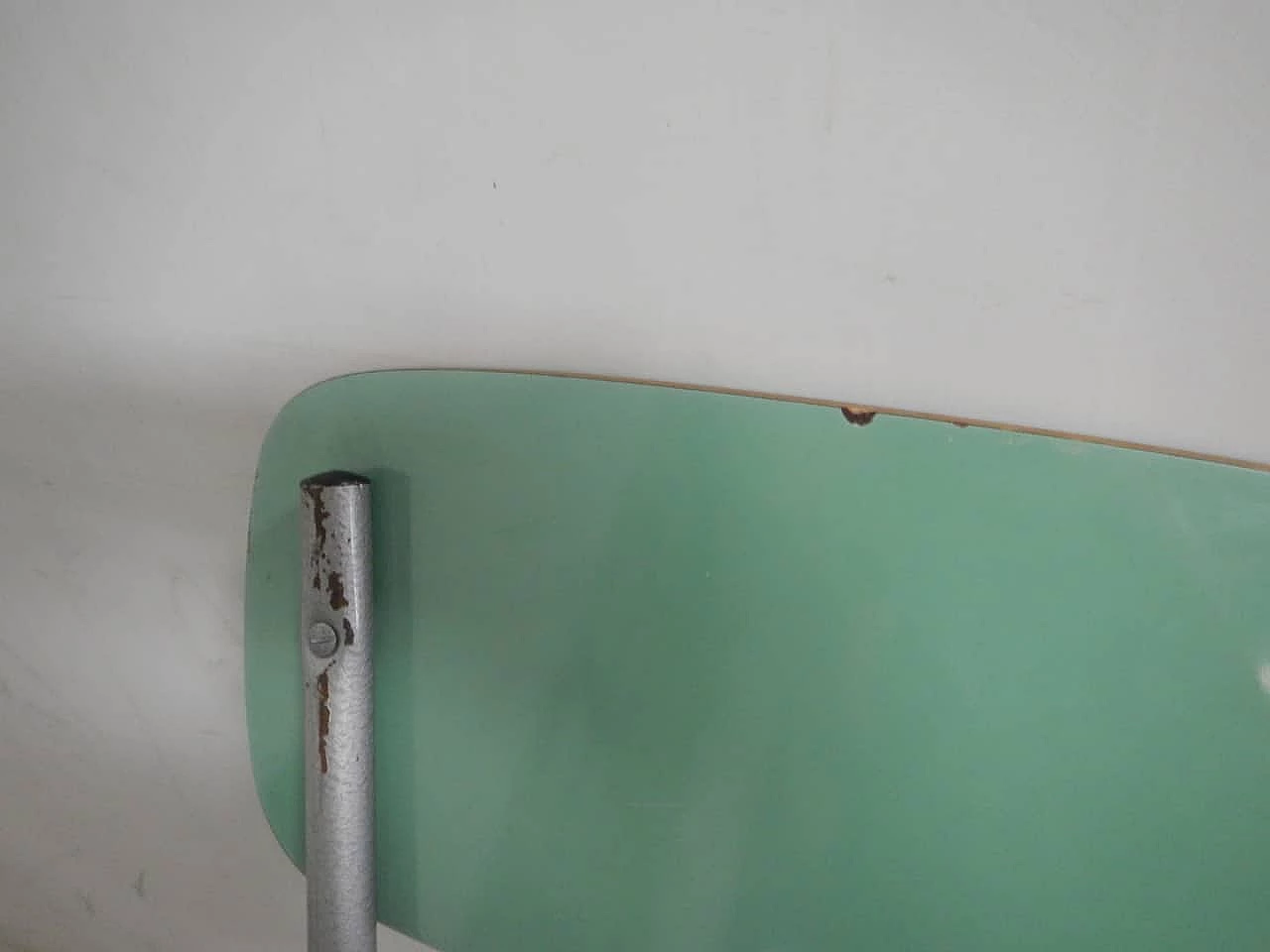 4 Sedie in formica verde e metallo, anni '60 9
