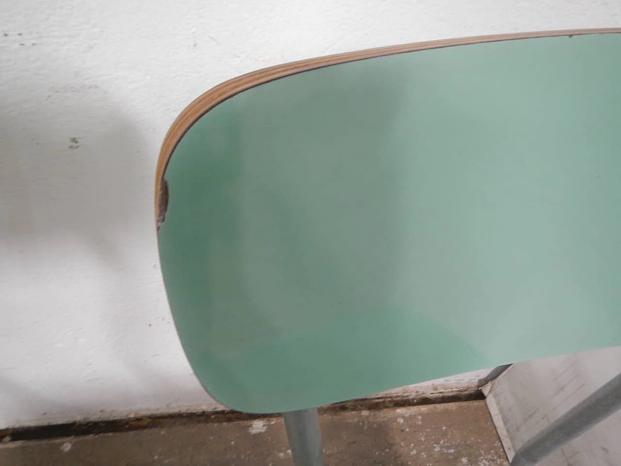 4 Chairs in green formica and metal, 1960s 12