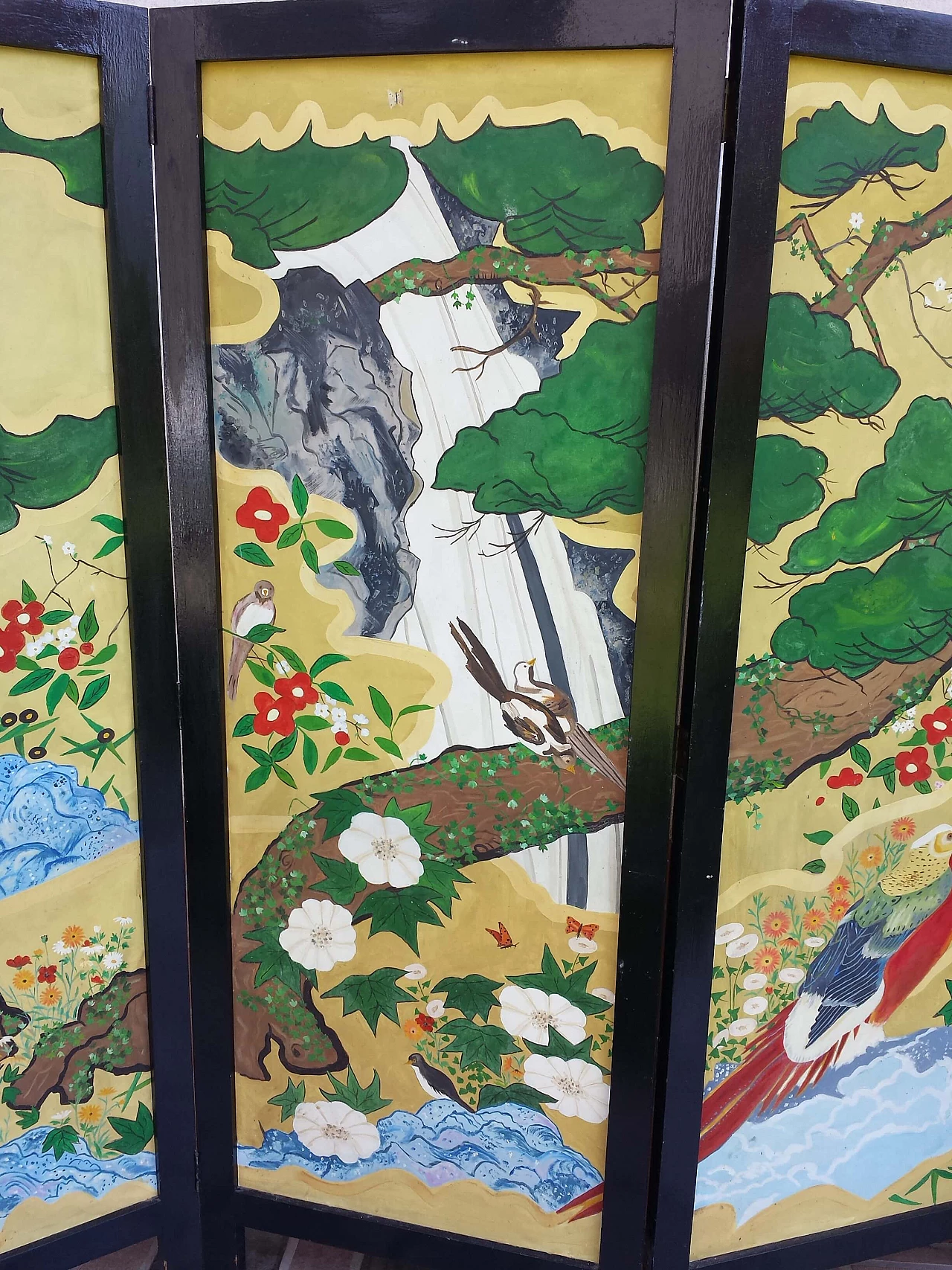 Paravento stile Naïf in legno dipinto, '800 2