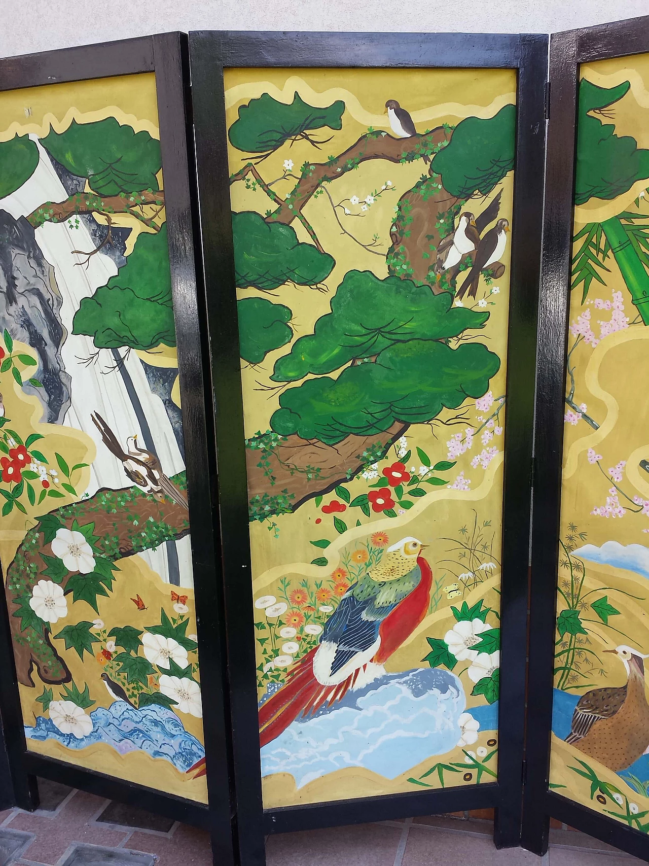 Paravento stile Naïf in legno dipinto, '800 4