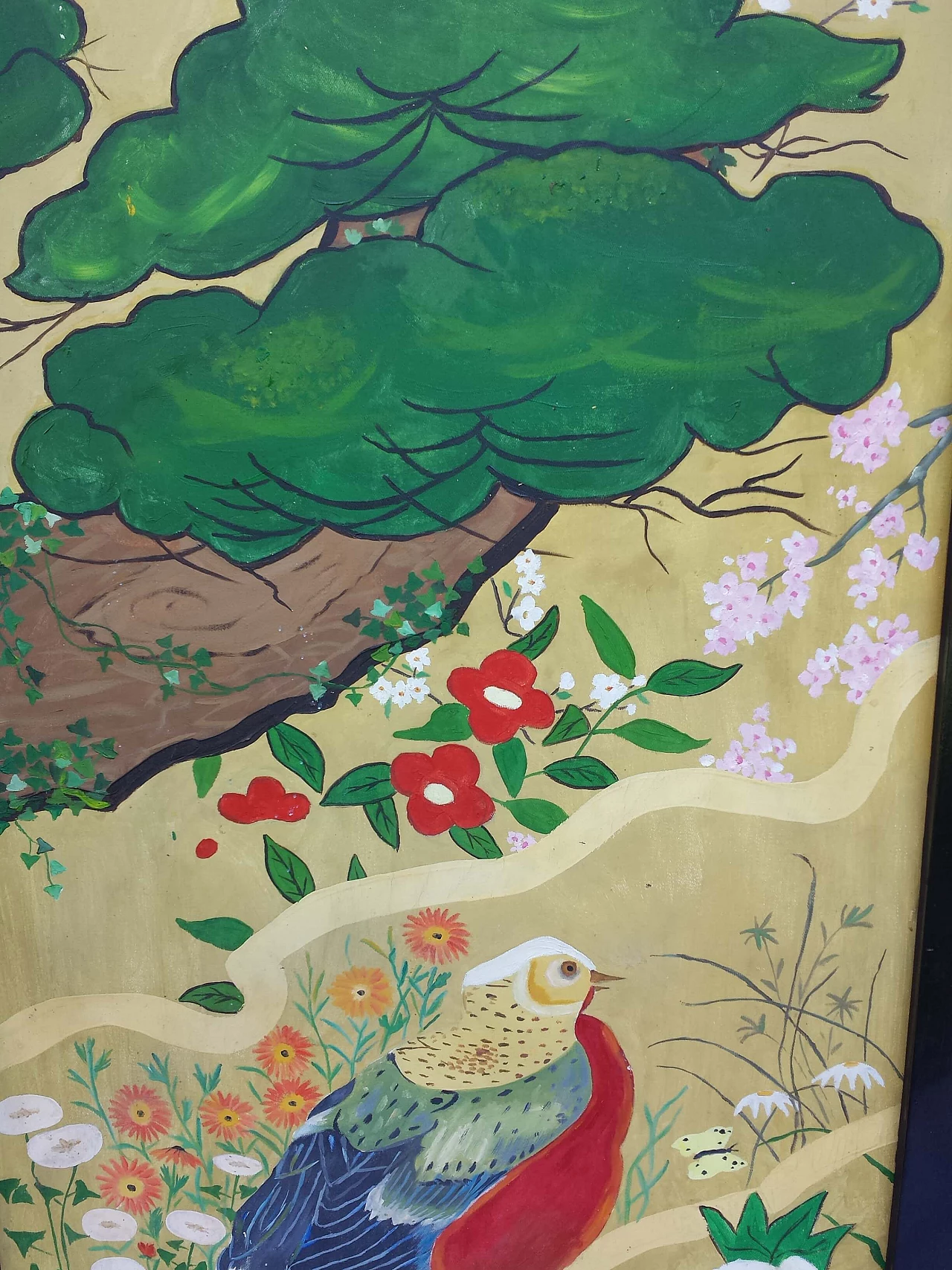 Paravento stile Naïf in legno dipinto, '800 6