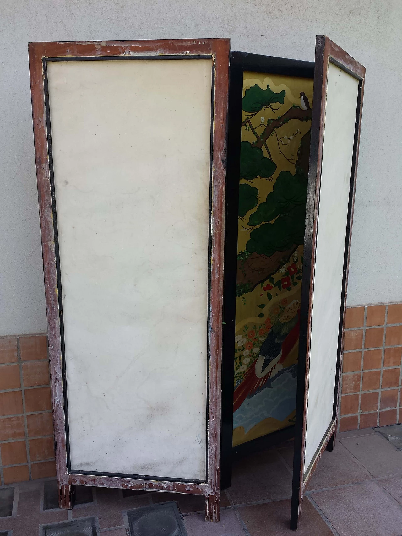 Paravento stile Naïf in legno dipinto, '800 8