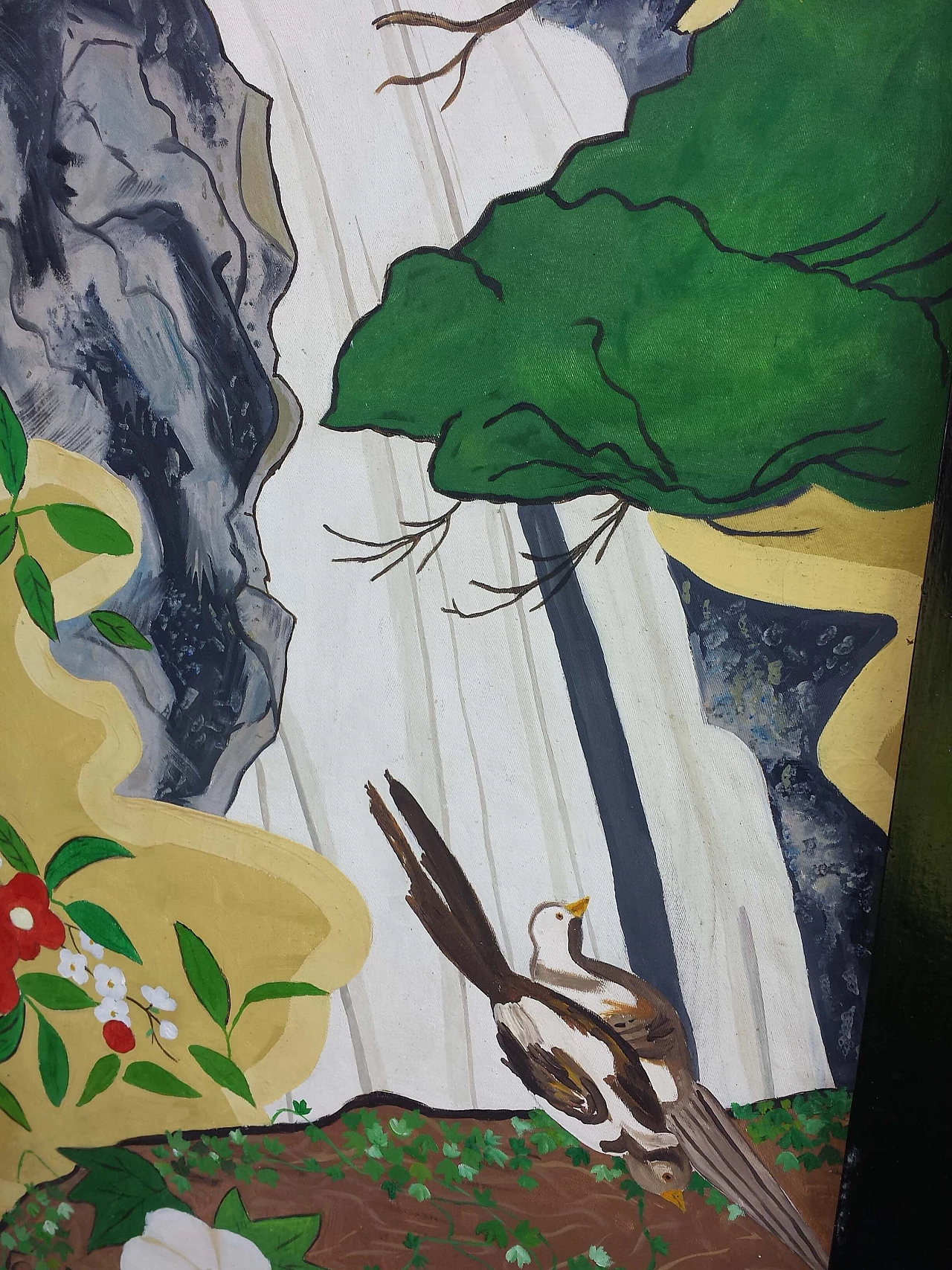 Paravento stile Naïf in legno dipinto, '800 10